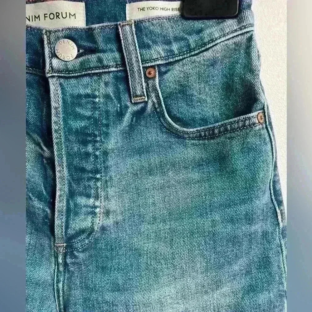 Aritzia Denim Forum The Yoko High Rise Slim Denim size 25 Vintage Wash Cotton - Picture 15 of 15